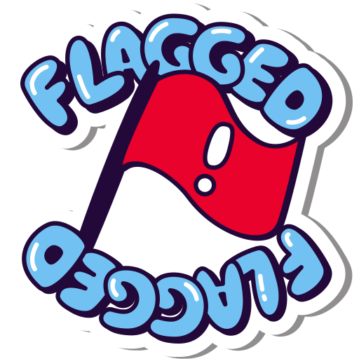 Flagged, flag, alert, on hold, project, status sticker - Free download