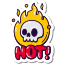 hot, skull, flame, fire, cool, awesome, project, status 