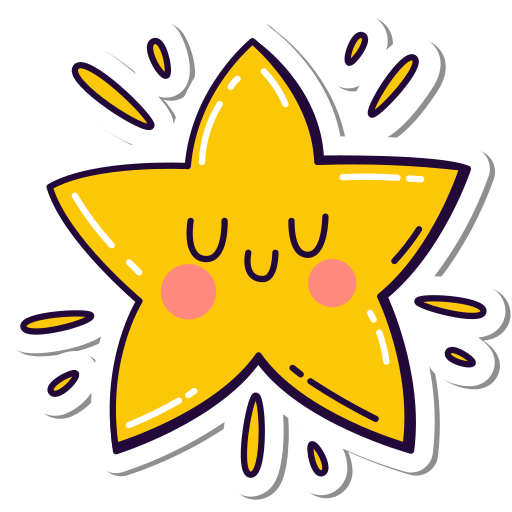 Star, pleased, happy, cute, success, superstar, super star sticker - Free download