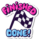 finished, done, flag, finish, finish line, checkered flag, completed, project, status