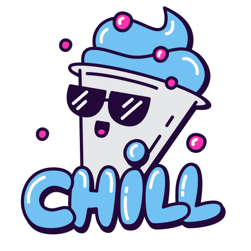 Chill, ice, cream, ice cream, relax, project, status sticker - Free download
