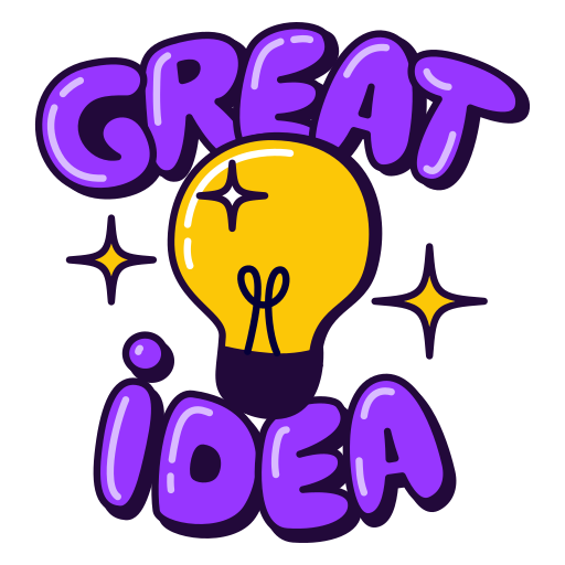 Great, idea, bulb, genius, awesome, light bulb, creativity sticker - Free download