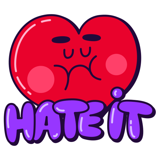 Hate, it, heart, dislike, unimpressed sticker - Free download