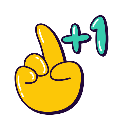 Plus, one, plus one, me too, hand, gesture sticker - Free download