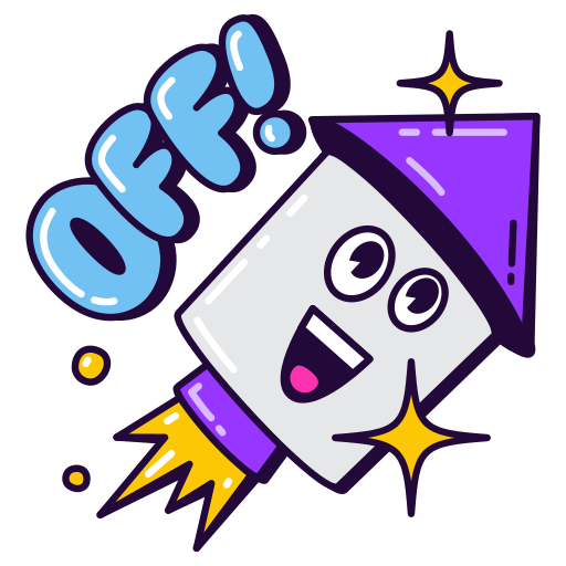 Rocket, off, launched, launch, live, done, project sticker - Free download