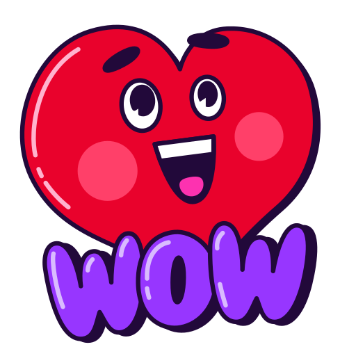 Wow, heart, love, impressed, amazing, awesome sticker - Free download