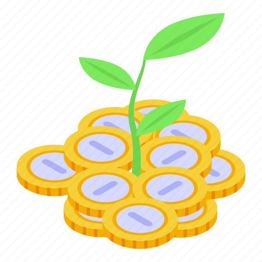 Plant, money, investments, isometric icon - Download on Iconfinder