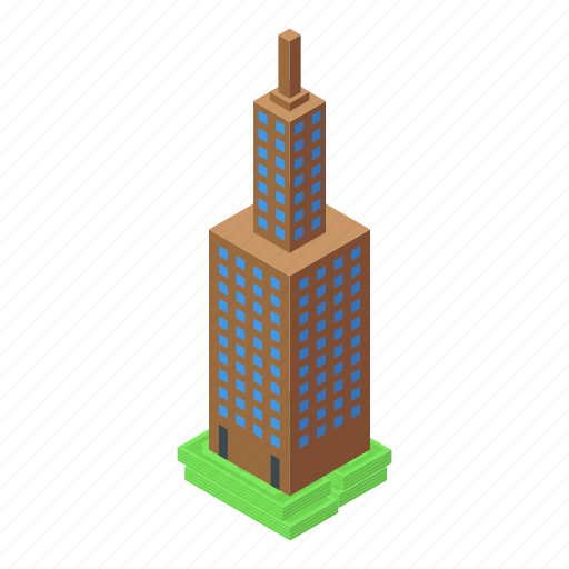 Skytower, investments, isometric icon - Download on Iconfinder