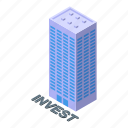 city, building, investments, isometric