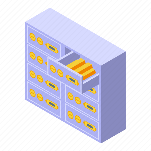 Property, investments, archive, isometric icon - Download on Iconfinder
