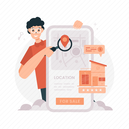 Location, marketing, property, business, realtor, for sale, real estate illustration - Download on Iconfinder