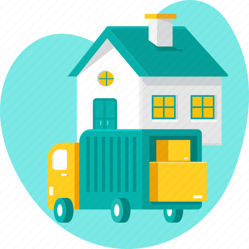 Delivery, estate, home, moving, residential, truck, vehicle icon - Download on Iconfinder