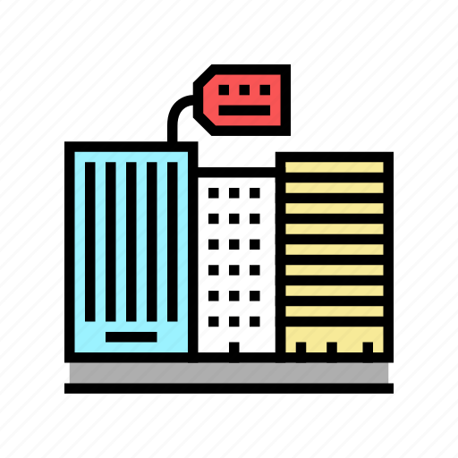 Rent, high, rise, building, property, rental icon - Download on Iconfinder