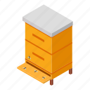 beehive, hive, isometric, logo, object, pollination, wooden