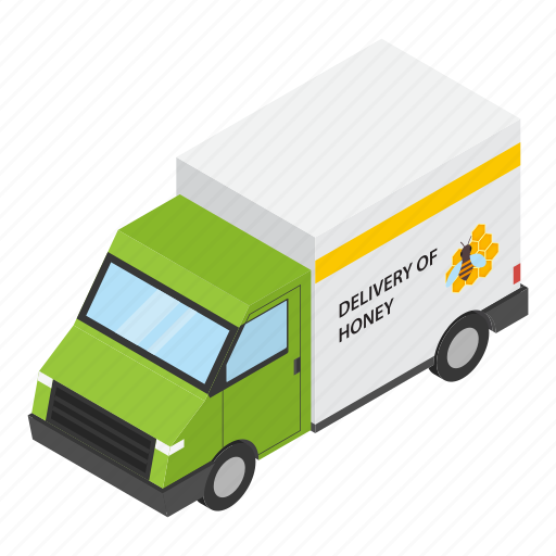 Automobile, baking, delivery, honey, isometric, logo, object icon - Download on Iconfinder