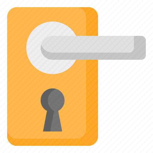 Door, doorknob, handle, knob, lock, keyhole, security icon - Download on Iconfinder