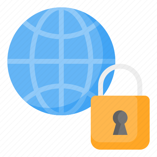 Internet, cyber, globe, global, padlock, security, protection icon - Download on Iconfinder