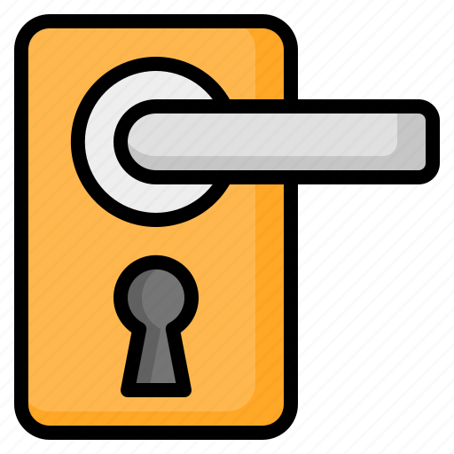 Door, doorknob, handle, knob, lock, keyhole, security icon - Download on Iconfinder