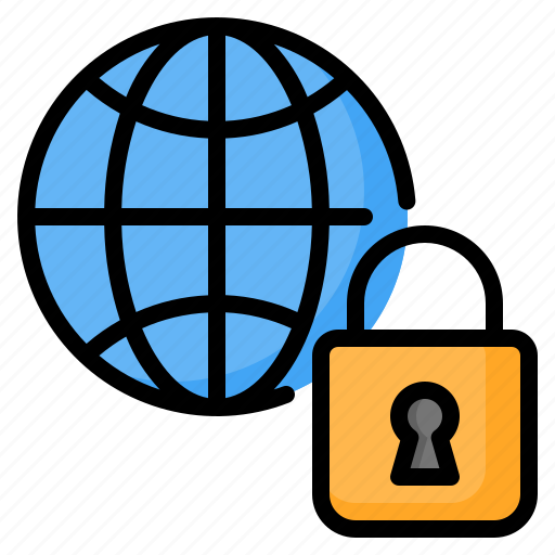 Internet, security, cyber, globe, global, padlock, protection icon - Download on Iconfinder