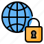 internet, security, cyber, globe, global, padlock, protection 
