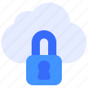cloud, locked, protection, security, database 