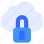 cloud, locked, protection, security, database 