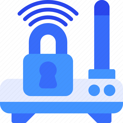 Router, wifi, locked, wireless, security icon - Download on Iconfinder