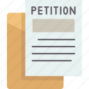petition, agreement, declaration, awareness, ballot