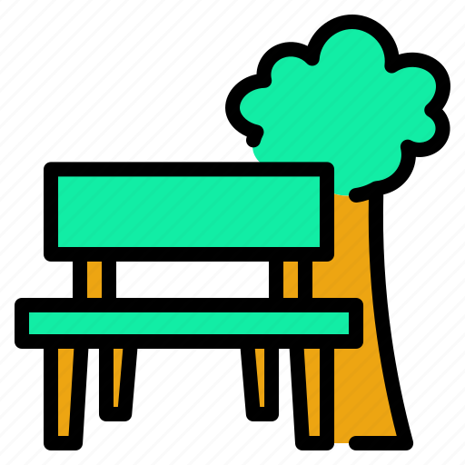 Public, service, transportation, facilities, city, bench park flat, garden icon - Download on Iconfinder