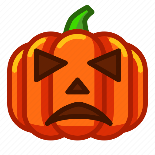 Emoji, emoticon, halloween, lantern, pumpkin, sad, spooky icon - Download on Iconfinder