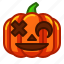 crazy, emoji, emoticon, halloween, lantern, pumpkin, spooky 