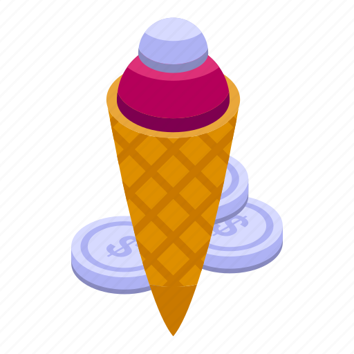 Ice, cream, purchase, history, isometric icon - Download on Iconfinder