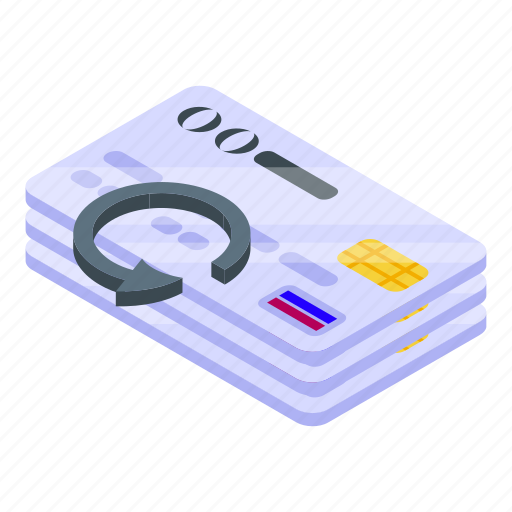 Purchase, history, credit, cards, isometric icon - Download on Iconfinder