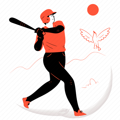 Sports, and, fitness, baseball, club, ball, sport illustration - Download on Iconfinder