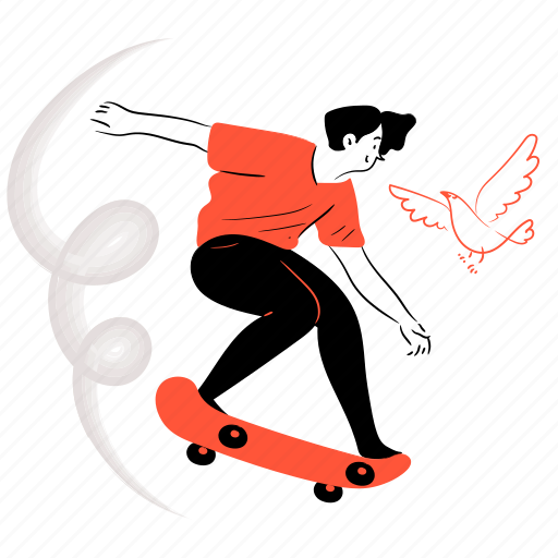 Sports, and, fitness, skateboard, skateboarding, sport, activity illustration - Download on Iconfinder