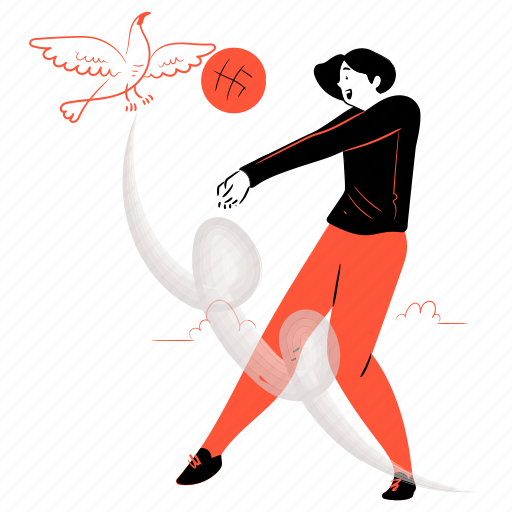 Sports, and, fitness, woman, play, sport, ball illustration - Download on Iconfinder