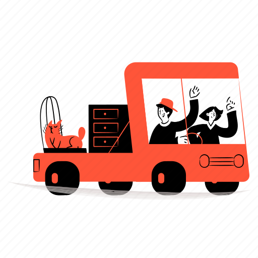 Transportation, transport, vehicle, moving, move, furniture, furnishing illustration - Download on Iconfinder