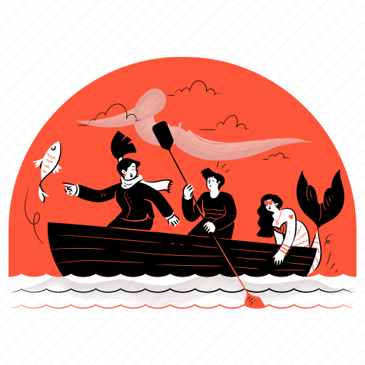 Transportation, travel, boat, sail, sailing, people, travelling illustration - Download on Iconfinder