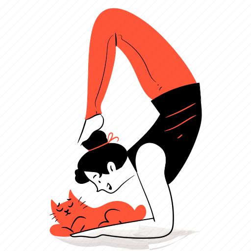 Leisure, sports, and, fitness, woman, yoga, stretch illustration - Download on Iconfinder
