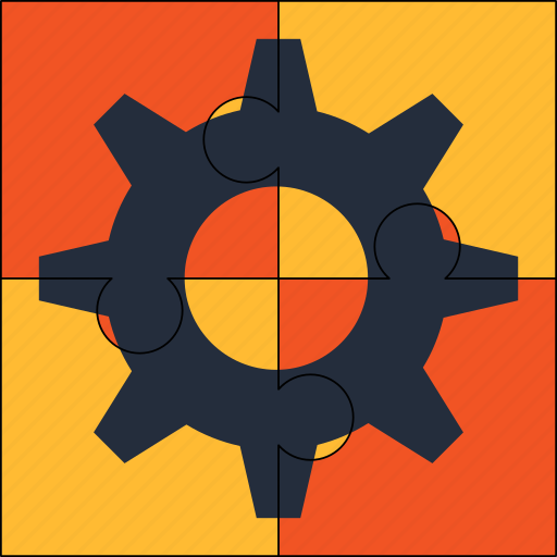 Automated, cogwheel, engine, industrial, puzzle, solution icon - Download on Iconfinder