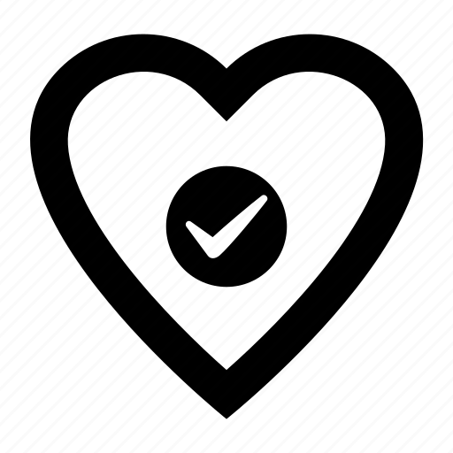 Heart, heart approval, heart check mark, love approval, romance check mark, valentine approval icon - Download on Iconfinder