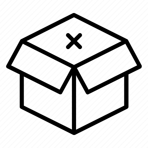 Box cross mark, box unsecurity, business rejection, no boxes, no packages, parcel rejection icon - Download on Iconfinder