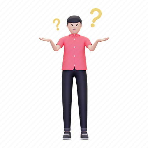 Question, help, faq, support, confused, thinking, asking question 3D illustration - Download on Iconfinder