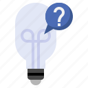 idea, question, mark, doubt, opinion, brainstorm, thinking, lightbulb