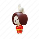 female, rabbit, chinese, new year, traditional, cute, character, bunny, avatar 