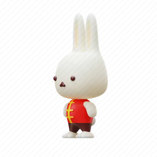 Rabbit, chinese, new year, traditional, cute, character, culture 3D illustration - Download on Iconfinder