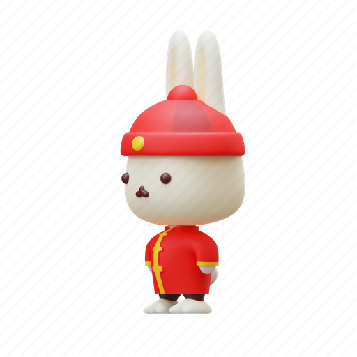Rabbit, chinese, new year, traditional, cute, character, bunny 3D illustration - Download on Iconfinder