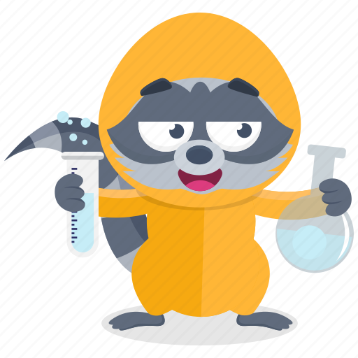 Chemical, emoji, emoticon, experiment, racoon, smiley, sticker icon - Download on Iconfinder