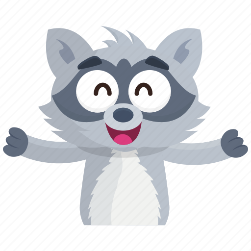 Emoji, emoticon, happy, hug, racoon, smiley, sticker icon - Download on Iconfinder