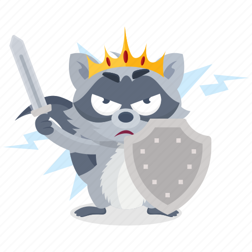 Emoji, emoticon, king, knight, racoon, smiley, sticker icon - Download on Iconfinder